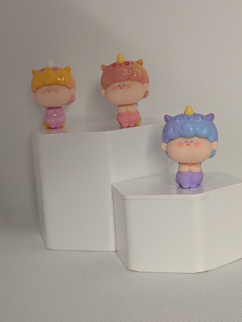Cute Unicorn Baby Figurine Toy Set - Purple, Pink, Yellow